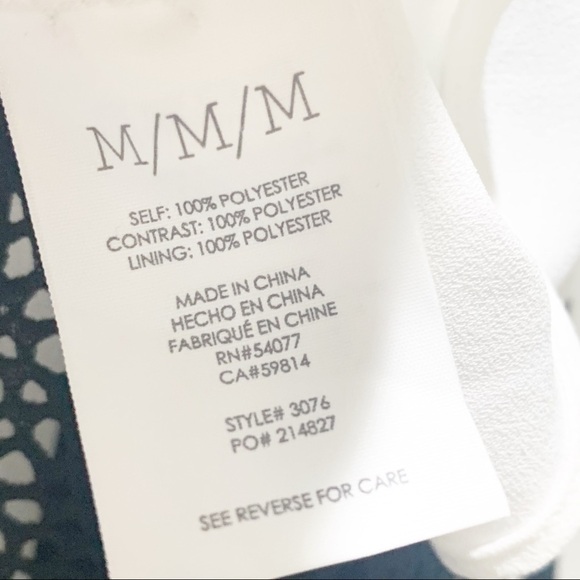 CABI DOMINO BLOUSE Black White Split Back Mesh - Picture 7 of 7